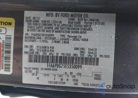 2014 Ford Fusion S из США, поврежденный, VIN 1FA6P0G75E5350099
